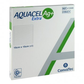 AQUACEL Ag+ Extra (413568) tvarstis N5, 15 x 15 cm