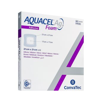 AQUACEL lipnus silikoninis tvarstis AG FOAM, 5 vnt., 21 x 21 cm