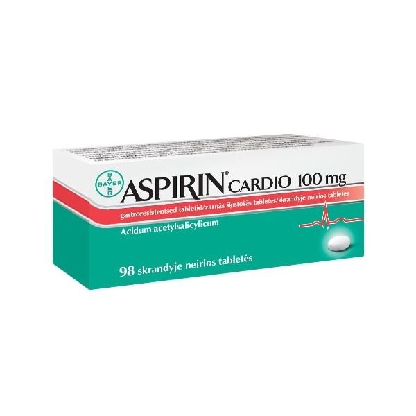 ASPIRIN CARDIO 100 mg skrandyje neirios tabletės N98