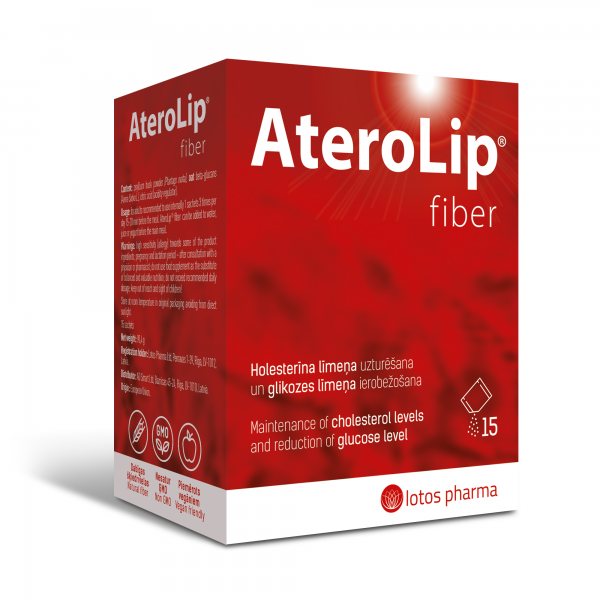 ATEROLIP maisto papildas milteliais FIBER, 15 pak.