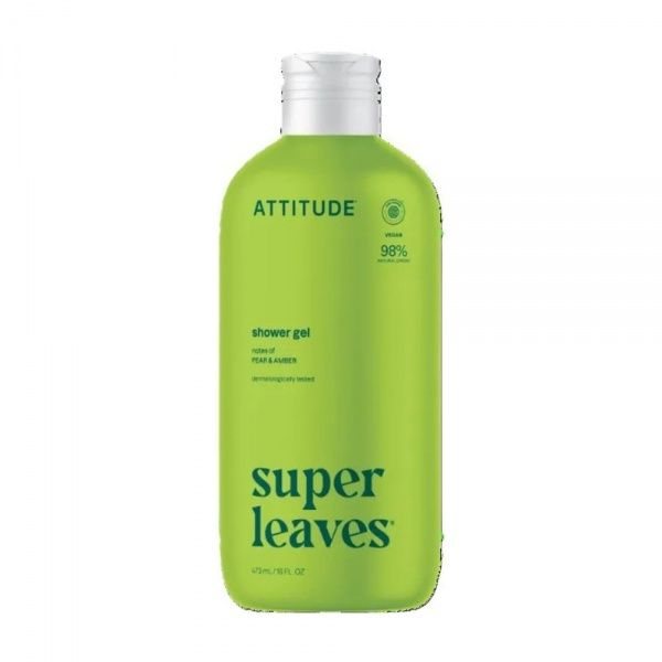 ATTITUDE kūno prausiklis SUPER LEAVES PEAR & AMBER, 473 ml