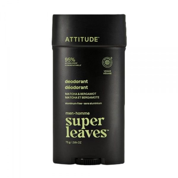 ATTITUDE pieštukinis dezodorantas vyrams SUPER LEAVES MATCHA & BERGAMOT, 75 g
