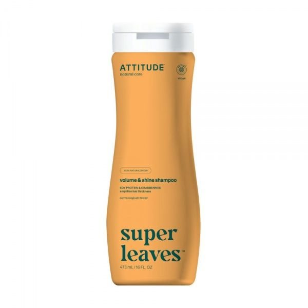ATTITUDE plaukų šampūnas apimčiai SUPER LEAVES VOLUME & SHINE, 473 ml