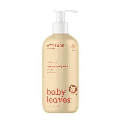 ATTITUDE, Šampūnas ir kūno prausiklis kūdikiams su kriaušių aromatu „2 in 1“, 473 ml