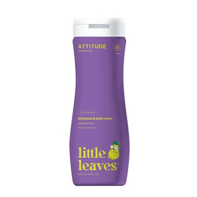 ATTITUDE, Šampūnas ir kūno prausiklis vaikams su vanilės ir kriaušių aromatu, 473 ml