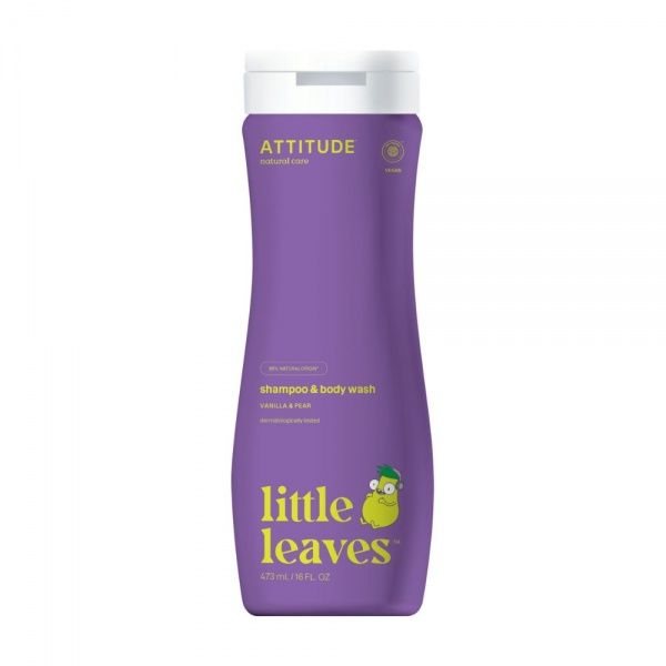 ATTITUDE šampūnas ir prausiklis vaikams LITTLE LEAVES VANILLA & PEAR, 473 ml