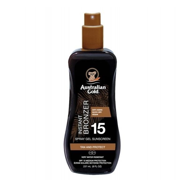 AUSTRALIAN GOLD nuo saulės apsaugantis pienelis su bronzantais, SPF15, 237 ml