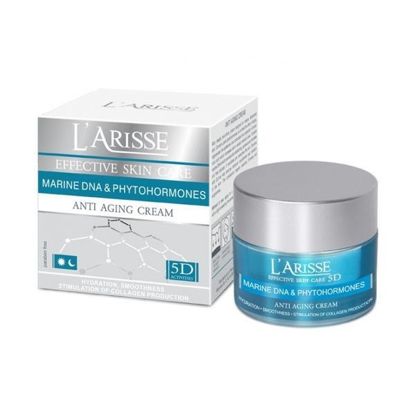 AVA veido kremas su jūrinės kilmės DNR ir fitohormonais L'ARISSE ANTI AGING 60+, 50 ml