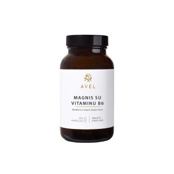 AVEL, magnio bisglicinatas su vitaminu B 6, 120 kapsulių