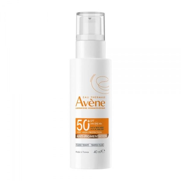 AVENE apsauginis veido fluidas pigmentinių dėmių korekcijai SUN ANTI PIGMENTATION, SPF50, su atspalviu, 40 ml
