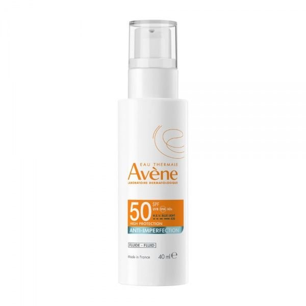 AVENE apsauginis veido fluidas riebiai ir mišriai odai SUN ANTI IMPERFECTION, SPF50, 40 ml