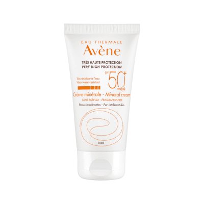 AVENE mineralinis veido kremas nuo saulės SUN MINERAL, SPF50+, 50 ml