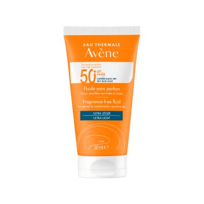 AVENE SUN apsauginė veido emulsija nuo saulės, neparfumuota, SPF50+, 50 ml