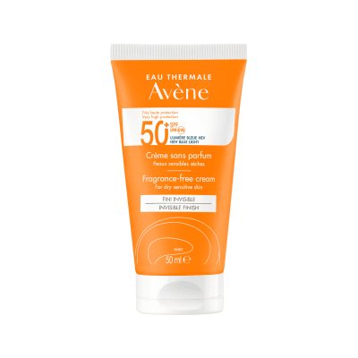 AVENE SUN apsauginis veido kremas nuo saulės neparfumuotas SPF50+, 50 ml