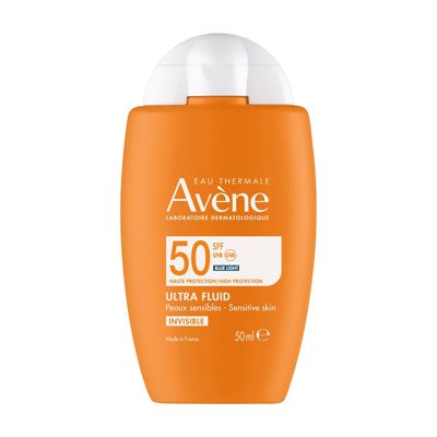 AVENE SUN ULTRA INVISIBLE, apsauginė veido emulsija nuo saulės, SPF50+, 50 ml