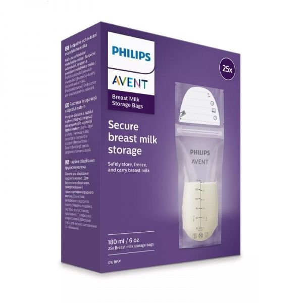 AVENT maišeliai pienui laikyti, x 180 ml, 25 vnt
