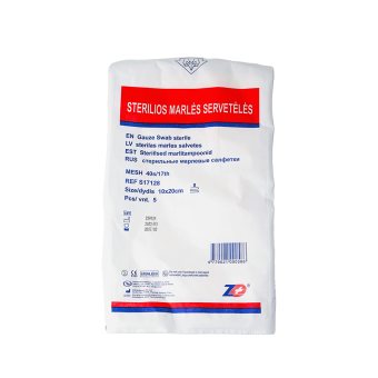 AZAS sterilios marlinės servetėlės, 5 vnt., 10 x 20 cm