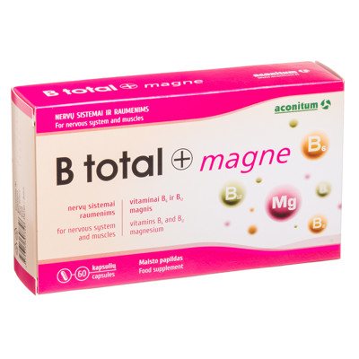 B TOTAL + MAGNE, 60 kapsulių