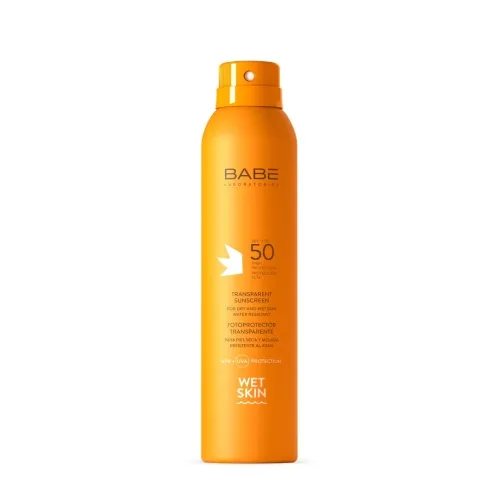 BABÉ apsauginė dulksna drėgnai odai SUN WET SKIN SPF50, 200 ml