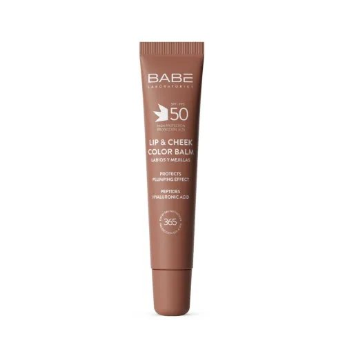 BABÉ apsauginis lūpų ir skruostų balzamas SPF50, MOCHA, 20 ml