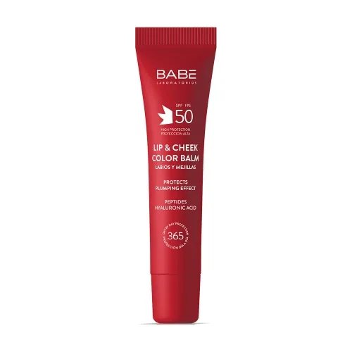BABÉ apsauginis lūpų ir skruostų balzamas SPF50, RED, 20 ml