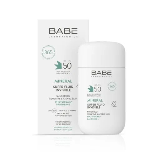 BABÉ mineralinis apsauginis fluidas MINERAL SUPER FLUID SPF50, 50 ml