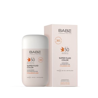 BABĒ SUPER FLUID, SPF50, apsauginė emulsija veidui, su spalva, 50 ml
