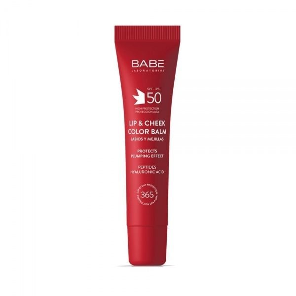 BABE apsauginis lūpų ir skruostų balzamas, SPF50, raudonas, 20 ml