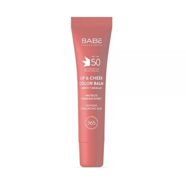 BABE apsauginis lūpų ir skruostų balzamas, SPF50, rožinis, 20 ml