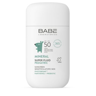 BABE SUPER FLUID SPF50, MINERAL PEDIATRIC, apsauginė mineralinė veido emulsija, kūdikiams ir vaikams, 50 ml