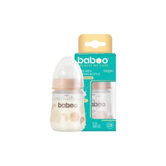 BABOO® antikolinis maitinimo buteliukas, 0+ mėn, Au Naturale, 1 vnt., 180 ml