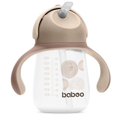 Baboo gertuvė su silikoniniu šiaudeliu, 9+ mėn, Au Naturale, 260 ml