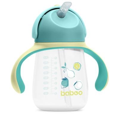 Baboo gertuvė su silikoniniu šiaudeliu, 9+ mėn, Lagoon Fiesta, 260 ml