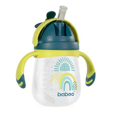 BABOO® gertuvė su silikoniniu šiaudeliu, Lagoon Fiesta, 9+ mėn, 240 ml