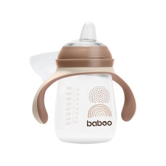 BABOO gertuvė su silikoniniu snapeliu, Au Naturale, 6+ mėn, 1 vnt., 260 ml