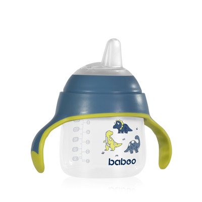 BABOO® gertuvė su silikoniniu snapeliu, Blue Haze, 6+ mėn, 150 ml