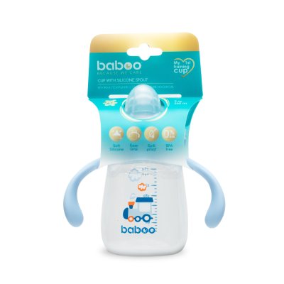 Baboo gertuvė su silikoniniu snapeliu Transport, 6+ mėn, 260 ml
