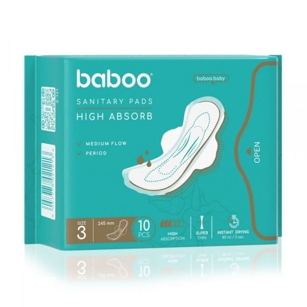 BABOO higieniniai paketai, 3 dydis, 10 vnt