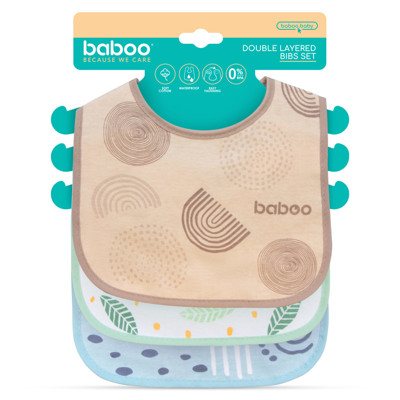 Baboo Medvilniniai Seilinukai Harmony, 0+ Mėn, 3 vnt