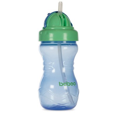 Baboo Neišsipilanti Gertuvė su Silikoniniu Šiaudeliu, Mėlyna, 9+ Mėn, 360 ml
