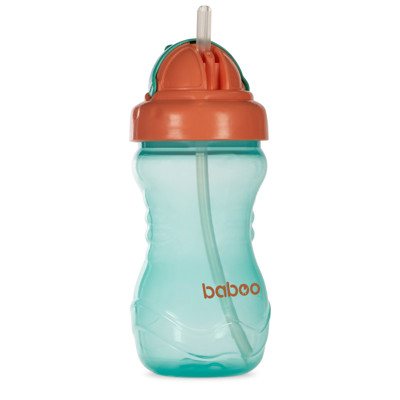 Baboo Neišsipilanti Gertuvė su Silikoniniu Šiaudeliu, Smaragdinė, 9+ Mėn, 360 ml
