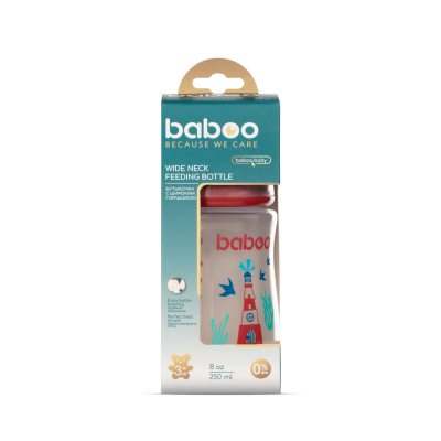 Baboo plataus kaklelio buteliukas, 3+ mėn MARINE, 250 ml