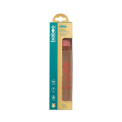 Baboo siauro kaklelio stiklinis buteliukas, 3+ mėn SEA LIFE, 240 ml