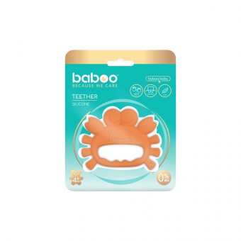 BABOO Silikoninis kramtukas krabas, 4+ mėn, 1 vnt
