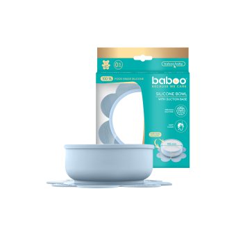BABOO silikoninis limpantis dubenėlis, 6+ mėn, mėlyna, Blue Haze, 1 vnt