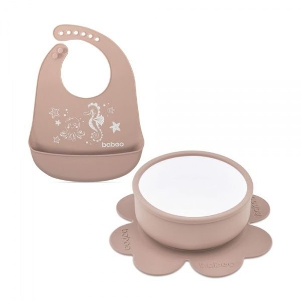 BABOO silikoninis valgymo rinkinys AU NATURALE, 4+ mėn., 1 vnt
