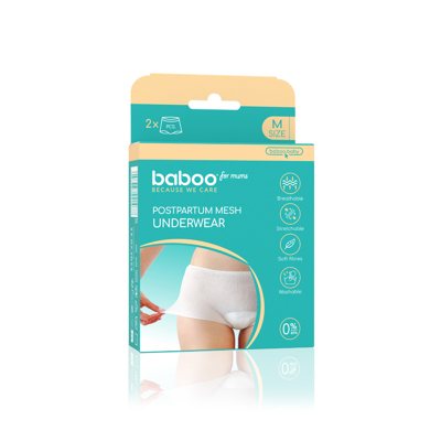 BABOO, vienkartinės kelnaitės po gimdymo, S/M, 2 vnt