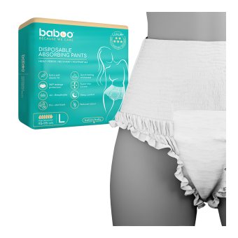 BABOO vienkartinės sugeriančios kelnaitės, L, 5 vnt