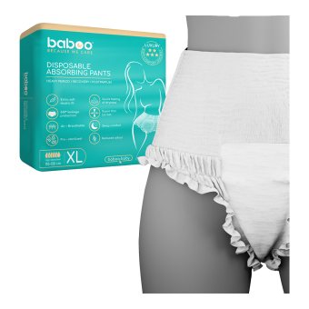 BABOO vienkartinės sugeriančios kelnaitės, XL, 5 vnt