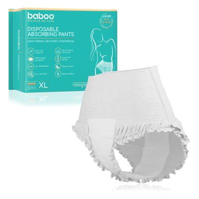 BABOO, vienkartinės sugeriančios kelnaitės, XL dydis, 5 vnt